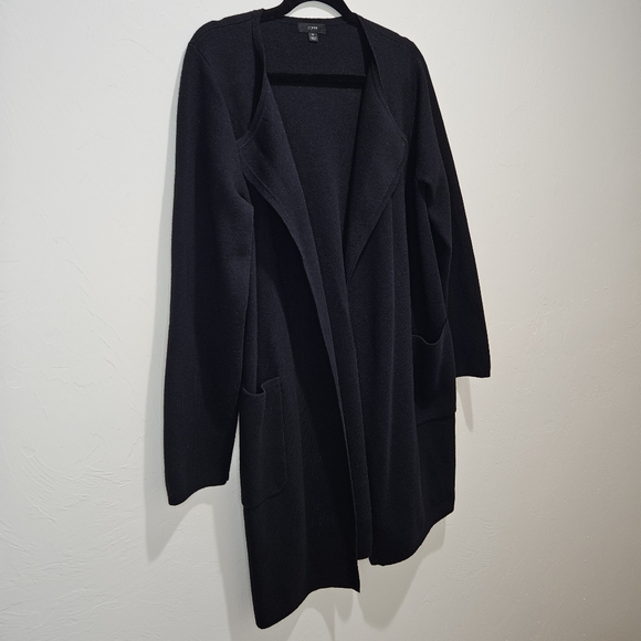 J. Crew Juliette Collarless Sweater Blazer Open Cardigan Women's Medium Black - Picture 7 of 15